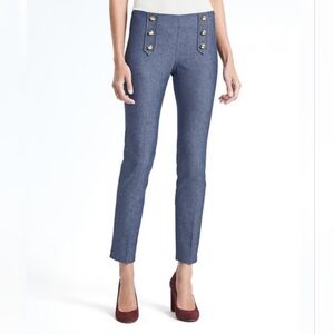 Banana Republic Sloan Cropped Skinny Sailor Pants - CHAMBRAY - SIZE 2P